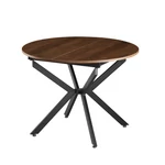 Kép 1/10 - Kihúzható étkezőasztal, sötét tölgy/fekete, 100x100-140x75 cm, ABERO TYP 1