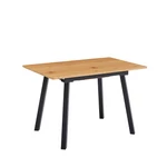 Kép 1/5 - Kihúzható étkezőasztal, 120-160x80 cm, tölgy/fekete, DIRAN