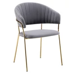 Kép 1/5 - Design étkezőszék, szürkésbarna Velvet szövet/gold króm arany, DASMIN TYP 1
