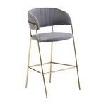 Kép 1/6 - Design bárszék, szürkésbarna Velvet szövet/gold króm arany, DASMIN TYP 2