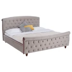 Kép 1/27 - Ágy ágyráccsal, 180x200, szürkésbarna Taupe Velvet szövet, BARETO