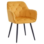 Kép 1/6 - Dizájnos fotel, sárga Velvet szövet, FEDRIS NEW
