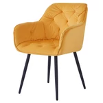 Kép 2/6 - Fedris New sárga velvet kékedi fotel