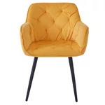 Kép 3/6 - Elegáns dizájnú  sárga velvet fotel