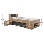 Kép 2/2 - UNIS artisan tölgy/antracit ágy tárhellyel  90x200
