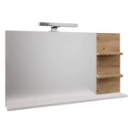 Kép 1/3 - Tükör LED világítással, fehér/artisan tölgy, CUBO CUB04