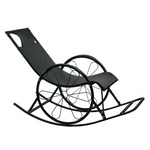 Kép 1/8 - Hintaszék, rattan/fém, fekete, ROKIN