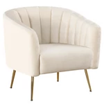 Kép 1/6 - Design fotel, bézs Velvet szövet/gold króm-arany, BAGY
