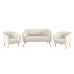 Kép 2/6 - Bézs velvet design fotel