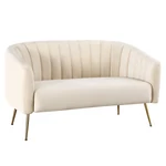 Kép 1/5 - Design kétszemélyes kanapé, bézs Velvet szövet/gold króm-arany, BAGY