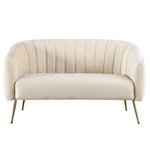 Kép 2/5 - Elegáns bézs velvet design kétszemélyes kanapé