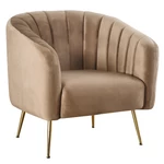 Kép 1/6 - Design fotel, barna Velvet szövet/gold króm-arany, BAGY