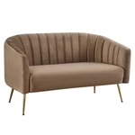 Kép 1/5 - Design kétszemélyes kanapé, barna Velvet szövet/gold króm-arany, BAGY