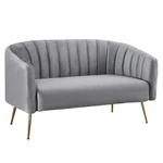 Kép 1/5 - Design kétszemélyes kanapé, szürke Velvet szövet/gold króm-arany, BAGY