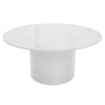 Kép 1/5 - Dohányzóasztal, fehér márvány/MDF, átmérő 80 cm, MAHIR TYP 1