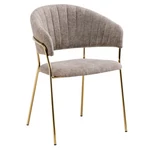 Kép 1/5 - Design étkezőszék, barna szövet/gold króm arany, DASMIN TYP 1