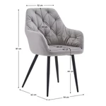Kép 3/3 - Elegáns kényelem a szürke velvet szövetben