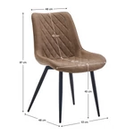 Kép 3/3 - Elegáns kialakítású HARLAN szék ecsetelt ekobőrből.  HARLAN szék  barna ekobőr