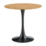 Kép 1/3 - Étkezőasztal, tölgy/fekete, átmérő 80 cm, REVENTON NEW