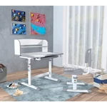 Kép 31/32 - Növekvő íróasztal és szék  szürke/fehér  set ZION