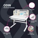 Kép 2/28 - ODIN növekvő íróasztal  szürke-fehér színben