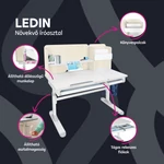 Kép 2/30 - LEDIN növekvő íróasztal natúr/fehér színben