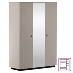 Kép 1/7 - Szekrény tükörrel, szürkésbarna Taupe/silverjack tölgy, DOMCA 3D