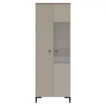 Kép 2/6 - DOMCA 1D1W vitrin  szürkésbarna taupe/silverjack tölgy színben