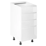 Kép 1/9 - Alsószekrény, fehér/fehér extra magasfényű HG, AURORA D40S4