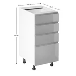 Kép 2/7 - HG Aurora D40S4 fehér/szürke alsószekrény