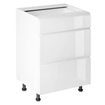 Kép 1/9 - Alsószekrény, fehér/fehér extra magasfényű HG, AURORA D60S3