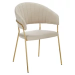 Kép 1/8 - Design étkezőszék, bézs Velvet szövet/gold króm arany, DASMIN NEW TYP 1