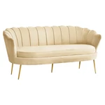 Kép 1/8 - Luxus kanapé, 3 személyes, bézs Velvet szövet/arany, Art-deco, NOBLEO TYP 2