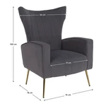 Kép 20/20 - Relaxfotel  szürke Velvet szövet  BARET
