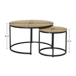 Kép 4/4 - Modern design  tölgy és fekete kombinációban.  CIRKO fekete dohányzóasztal szett