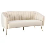 Kép 1/8 - Design 3-as ülés kanapé, bézs Velvet szövet/gold króm-arany, BAGY