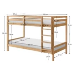 Kép 4/4 - Natúr színű emeleti ágy.  INEZA Emeleti ágy 90x200