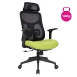 Kép 1/8 - Irodai szék, zöld/fekete, teherbírás 150 kg, SULIVAN
