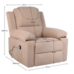 Kép 24/24 - Masszázsfunkciós  dönthető fotel fűtéssel  barna  LIFTELO