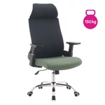 Kép 1/8 - Irodai szék, sötétszürke/zöld/króm, teherbírás 150 kg, HOLGER