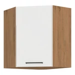 Kép 1/10 - Felső sarokszekrény, fehér extra magas fényű HG/lancelot tölgy, VEGA 58x58 GN-72  1F