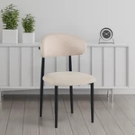 Kép 3/3 - Elegáns bézs színű étkezőszék  fekete lábakkal.