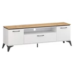 Kép 1/6 - TV szekrény, fehér/evoke tölgy, VELIS 2D1S/170