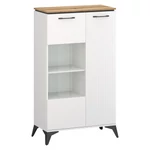 Kép 1/6 - Alacsony vitrin, fehér/evoke tölgy, VELIS 1D1W