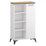 Kép 1/6 - Alacsony polcos szekrény, fehér/evoke tölgy, VELIS 1D