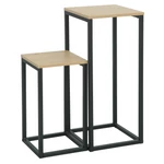 Kép 1/6 - Kisasztalok, 2 db-os szett, tölgy/fekete, TOLSOS
