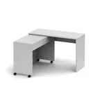 Kép 3/4 - Nyitható PC asztal fiókokkal, fehér, VERSAL NEW