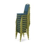 Kép 3/8 - Rakásolható szék, zöld/matt arany keret, ZINA 2 NEW