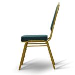 Kép 5/8 - Rakásolható szék, zöld/matt arany keret, ZINA 2 NEW