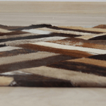 Kép 8/12 - Luxus bőrszőnyeg, barna/fekete/bézs, patchwork, 140x200 , bőr TIP 2